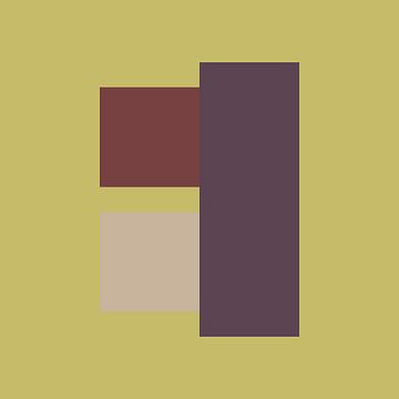 Abstract geometric art in olive , dark taupe and terracotta by Dina Dankers