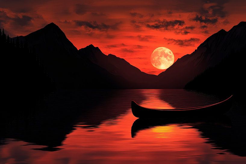 Rotes Abendlicht von Poster Art Shop