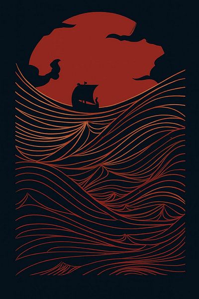 The Crimson Voyage: A Sea of Dreams and Destiny by Artistic
