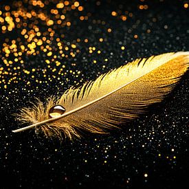 Golden feather with black sheen by Imperial Art House
