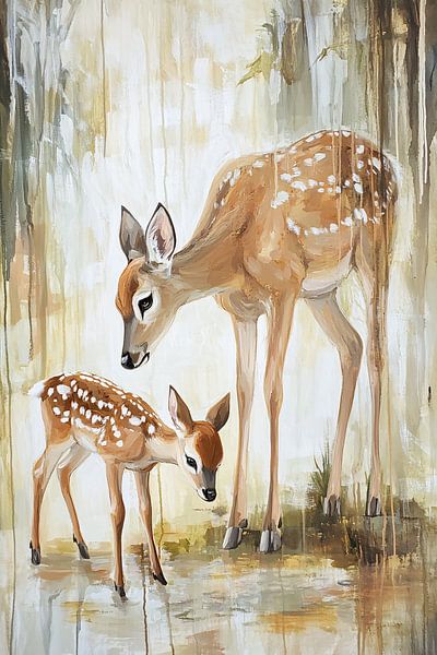 Deer and fawn in nature by Imperial Art House