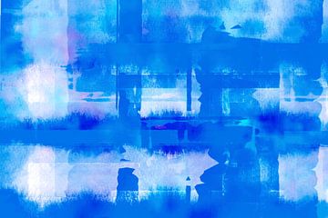 Abstractie in blauw van Mad Dog Art