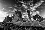 Dolomiten Schwarz-Weiß von Denis Feiner Miniaturansicht