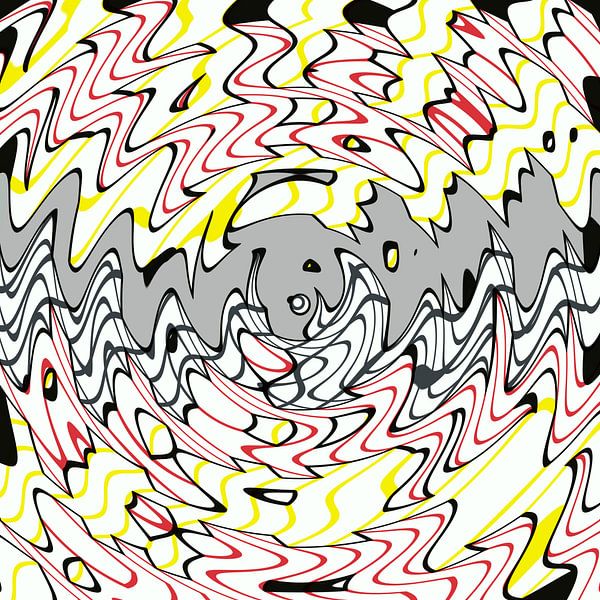 Lignes abstraites en rouge, jaune, gris par Maurice Dawson