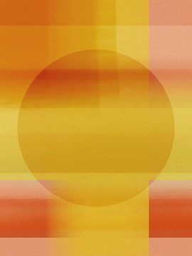 Japandi abstract geometric wall art in warm retro colors by Dina Dankers