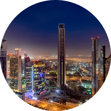 Dubai Skyline zonsondergang van Rene Siebring