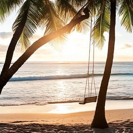 Strand und Hängematte von Poster Art Shop