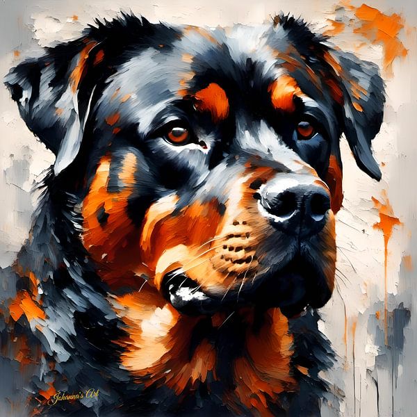 Dog Art - Rottweiler 2 by Johannas Art Creations