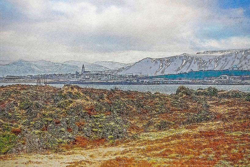 Aussicht nach Reykjavik, Island von Frans Blok - Fotos, Kunst und weitere Wanddekoration