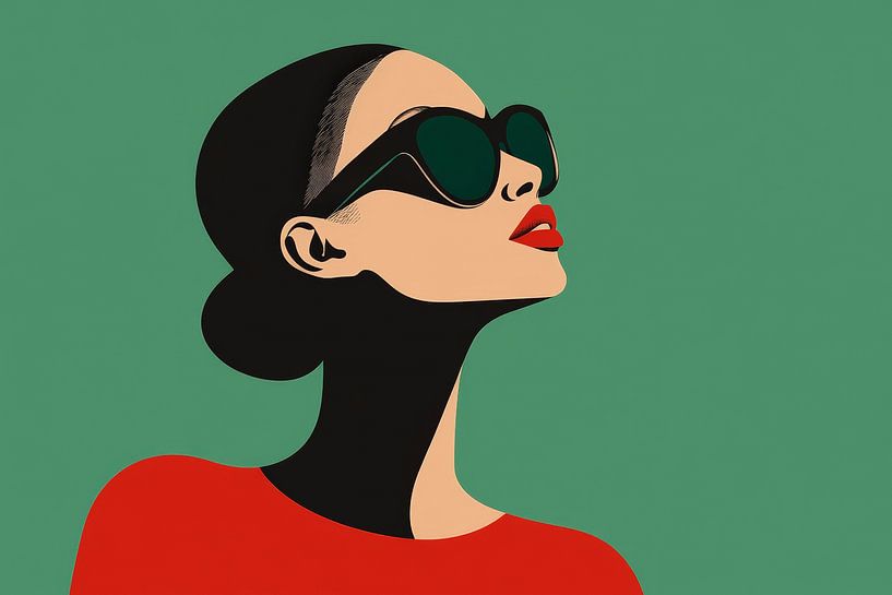 L'élégance à l'ombre de lunettes chatoyantes par Poster Art Shop