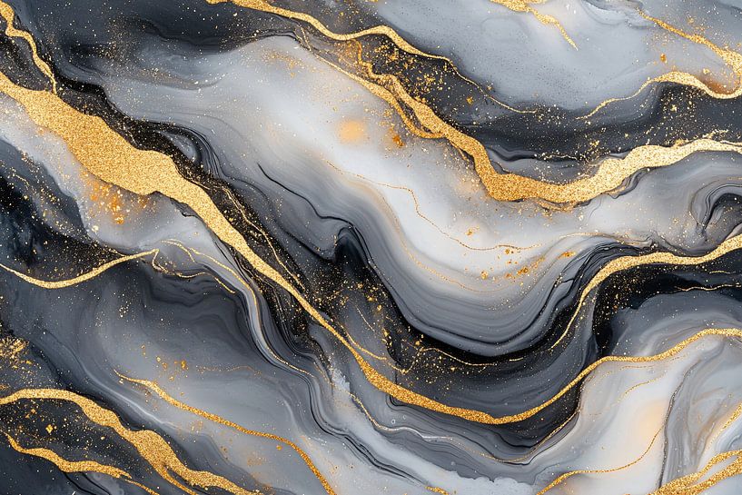 Marbre noir avec lignes dorées par Art & Soul Creations