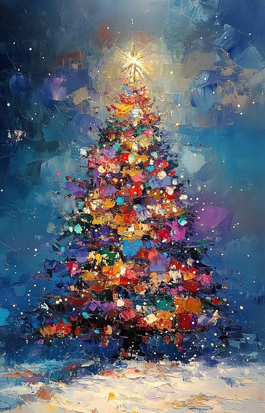Arbre de Noël coloré par Peinture Abstraite