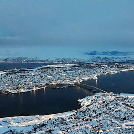 Uitzicht op Tromsø, Noorwegen van Arty Crafty