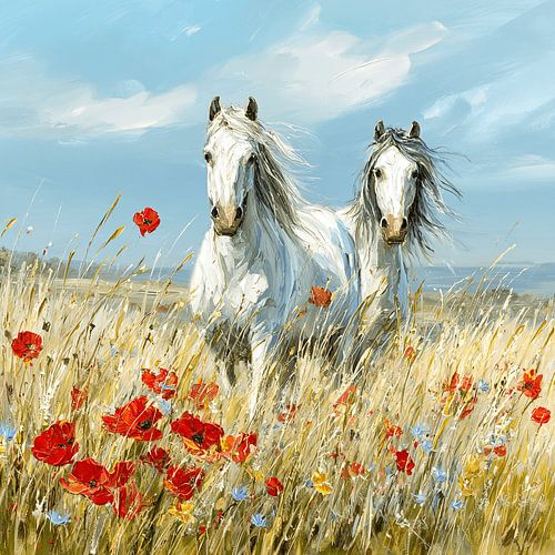 Summer Meadow Feeling with Horses by Karina Brouwer