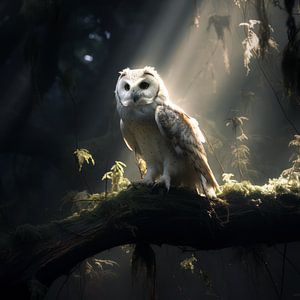 Hibou dans la lumière