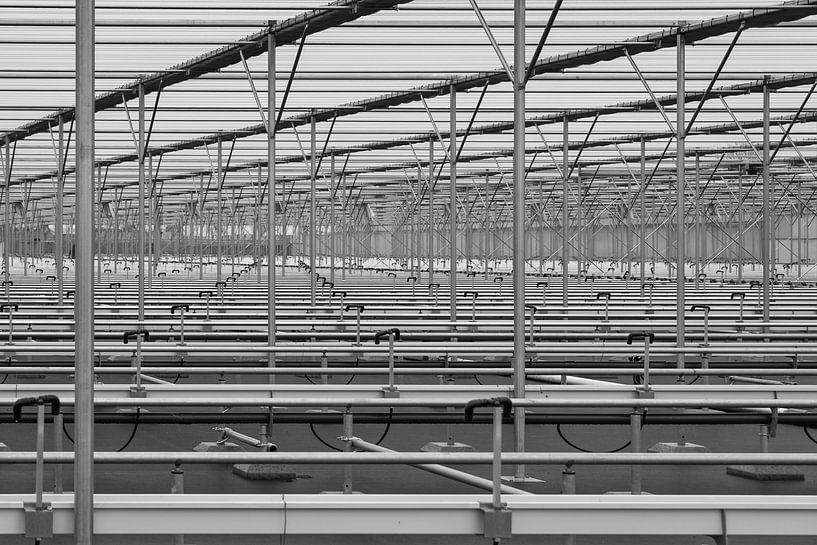 Abstracte foto in zwart-wit met lijnen von Rinus Lasschuyt Fotografie