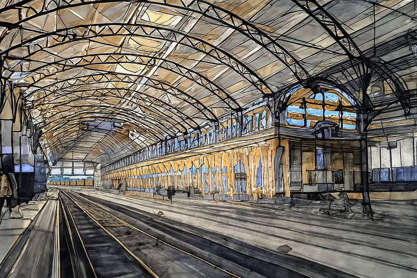 The Hague Holland Spoor Station painting by Anton de Zeeuw