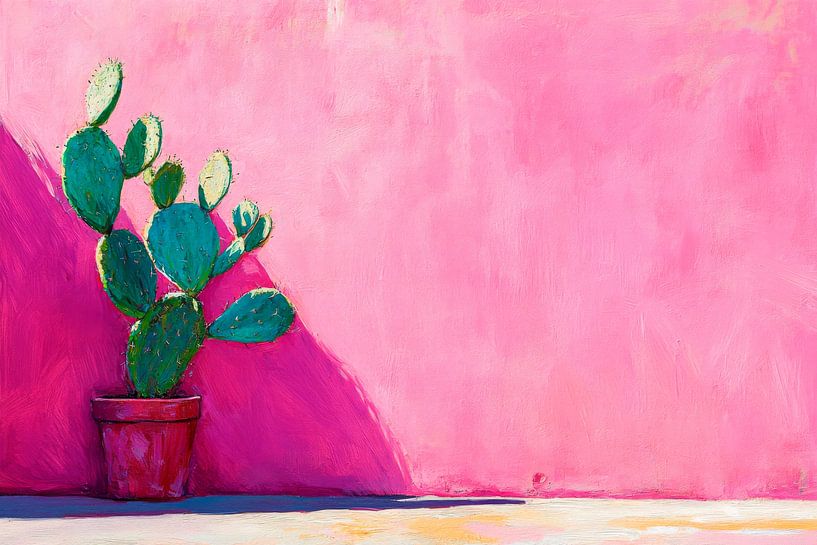 Cactus in front of wall by Poster Art Shop