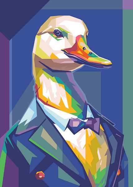 Eend Man WPAP POPART van Rizky Dwi Aprianda