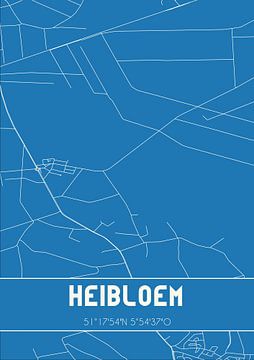 Blauwdruk | Landkaart | Heibloem (Limburg) van Rezona