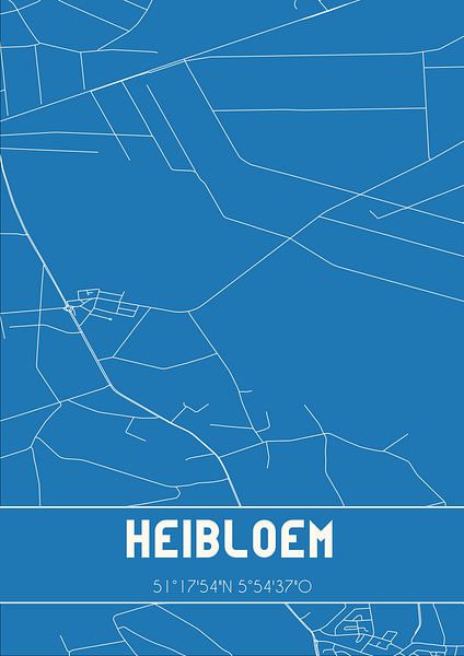 Plan d'ensemble | Carte | Heibloem (Limbourg) par Affiches de lieux