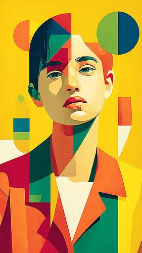 Mystiek abstract portret van een vrouw in kleurrijke mist