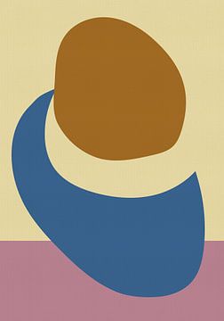 Balanced Stones in Blue , Butter Yellow and Terra by Dina Dankers