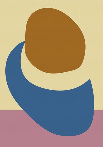 Gebalanceerde stenen in blauw, botergeel en terra
