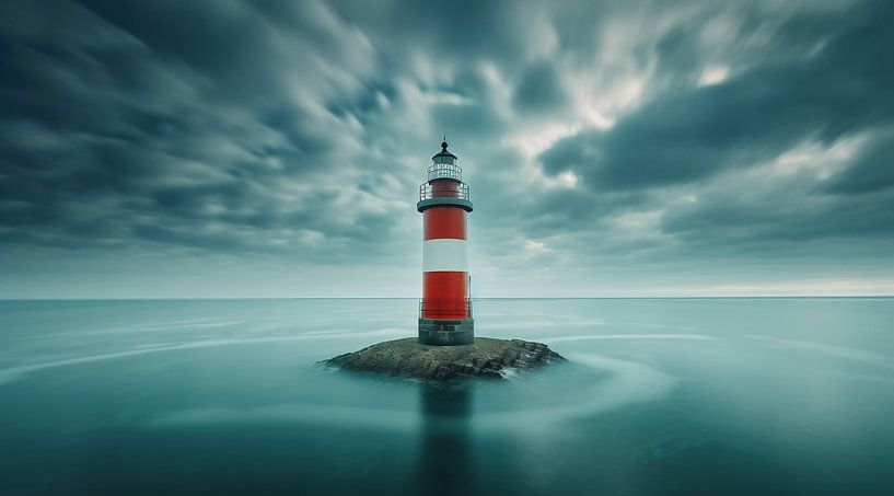 Eenzame vuurtoren van fernlichtsicht