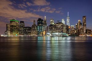 Skyline New York in de avond