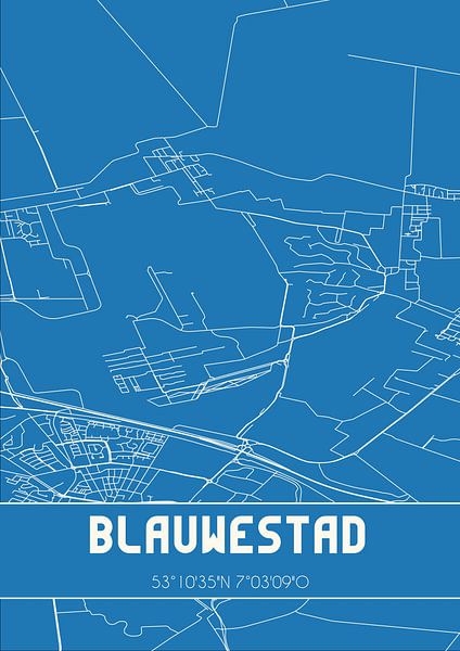Blueprint | Map | Blauwestad (Groningen) by Prints of Place