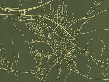 Carte de Valkenburg en or vert sur Map Art Studio