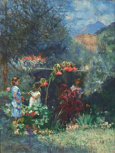 Eliseu Visconti, Drei Mädchen im Garten, 1935