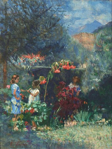 Eliseu Visconti, Drie meisjes in de tuin, 1935