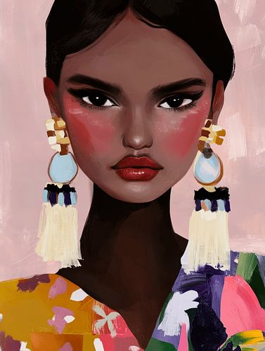 Kleurrijk modern portret