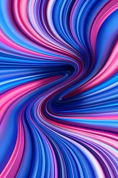 Abstract Kleurenwerveling in Roze, Blauw en Paars van Imperial Art House