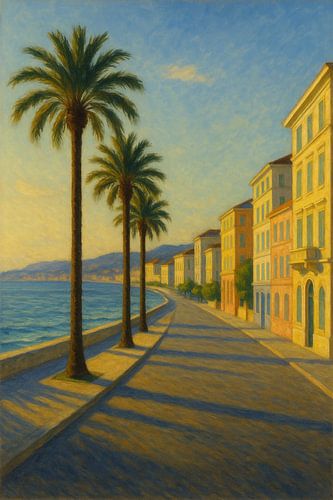 Nice in Evening Glow – French Riviera Seaside Art Print