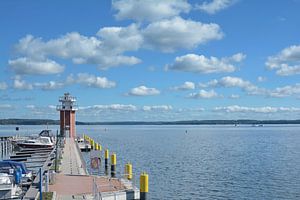 Marina und Leuchtturm in Plau am See,Mecklenburgische Seenplatte