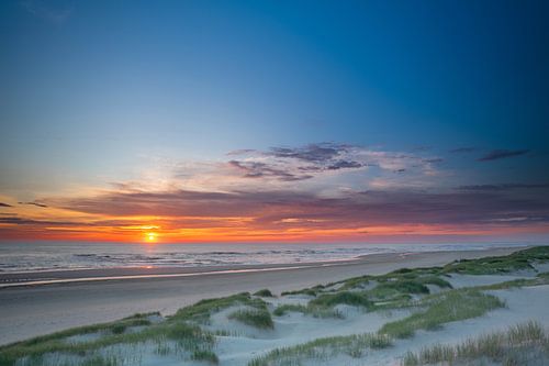 Zonsondergang paal 15 Texel van Axel Lap