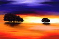 Landscape painting in purple and orange by Tanja Udelhofen thumbnail