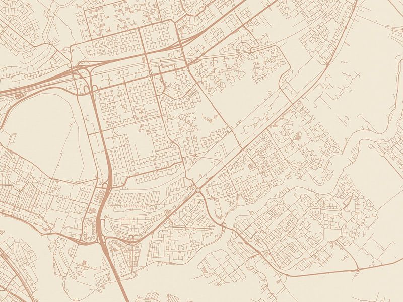Terracotta style map of Capelle aan den IJssel by De Kaartenwinkel