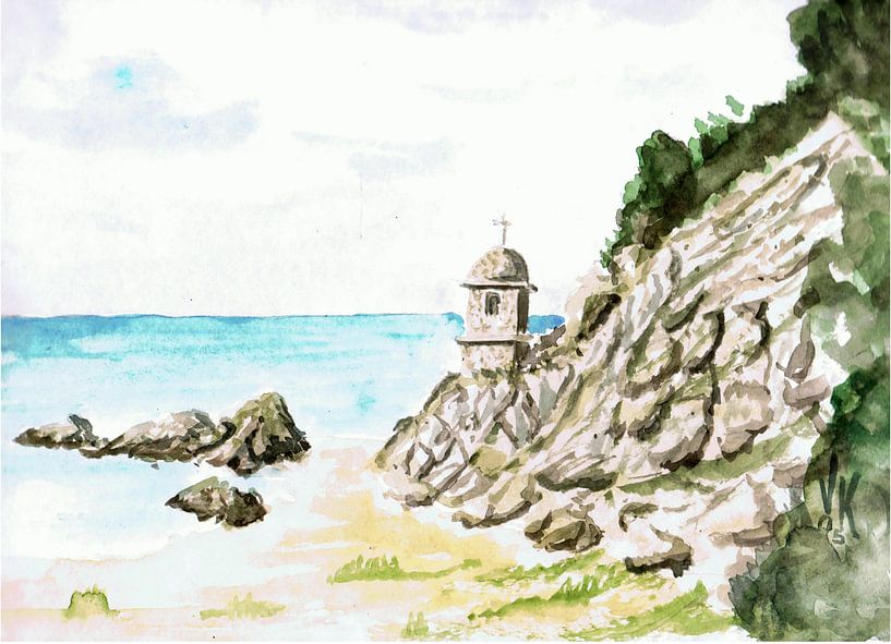 Griekenland - Nea Elaiochori - Zee strand kapel - van ADLER & Co / Caj Kessler