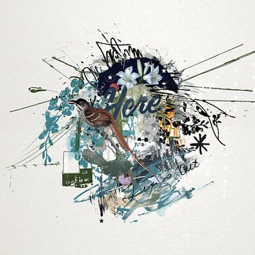 Vogel-Collage II von Teis Albers