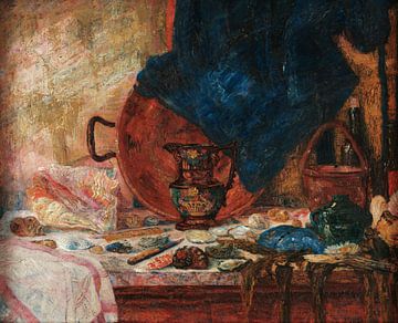 Schelpen en blauwe draperieën, James Ensor