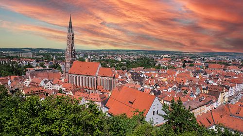 Skyline van Landshut in Beieren