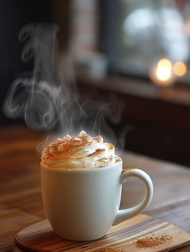 drink a cup of coffee or cappuccino