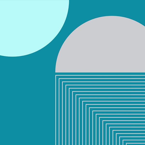 Retro Sunrise Geometric Abstract by Mad Dog Art