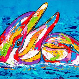 Loving dolphins by Happy Paintings