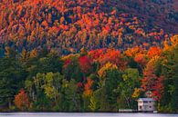 Herbst am Mirror Lake, Lake Placid, New York State von Henk Meijer Photography Miniaturansicht