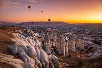 Flying balloons in Cappadocia Turkey